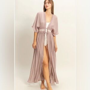 Elan Blush rayon, and crocheted Cover-Up
